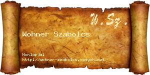 Wohner Szabolcs névjegykártya