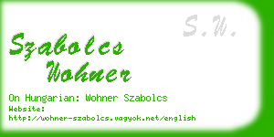 szabolcs wohner business card